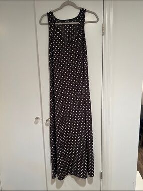 Caledonia Polka Dot Maxi Dress - Brown with White Dots